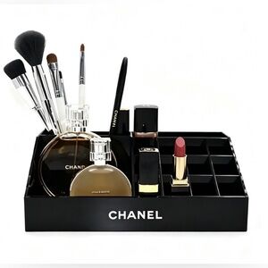 CHANEL Black Cosmetic Acrylic Makeup Organizer